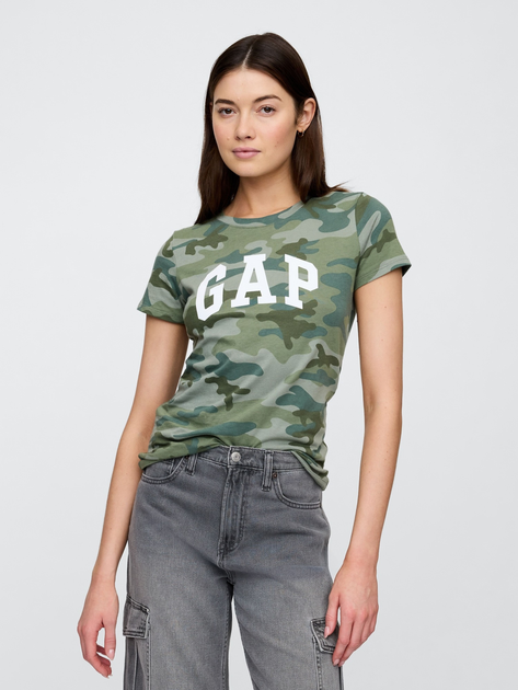 Футболка бавовняна жіноча GAP 729555-10 2XL Камуфляжна (1200139319885) - зображення 1
