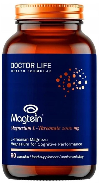 Дієтична добавка Doctor Life Magtein L-Threonte magnesium 2000 mg 90 капсул (5905692385334) - зображення 1