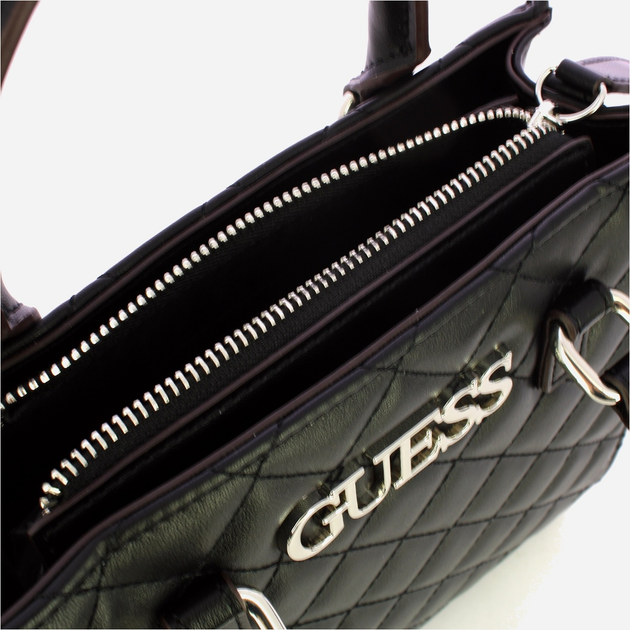 Сумка крос-боді через плече жіноча зі штучної шкіри маленька Guess Alazne HWALAZP3504 BLA Чорна (800070346613) - зображення 5
