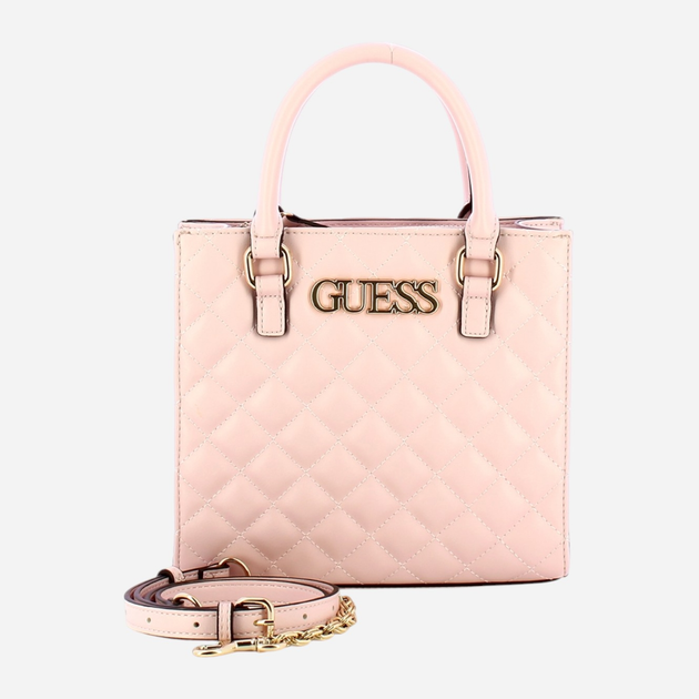 Сумка крос-боді через плече жіноча зі штучної шкіри маленька Guess Alazne HWALAZP3504 POW Рожева (800070346615) - зображення 4