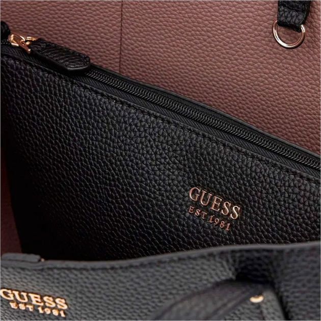 Сумка шопер жіноча зі штучної шкіри Guess Brenton HWPG9648230 BLA Чорна (800070344336) - зображення 4