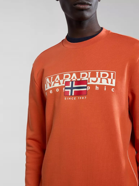 Bluza bez kaptura męska Napapijri B-Aylmer NP0A4HTMA621 S Pomarańczowa (800070320965) - obraz 4
