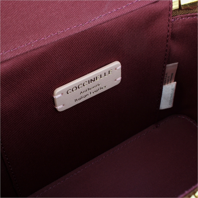 Torebka crossbody damska ze skóry naturalnej mała Coccinelle Beat E5TFK550101 W11 Brązowa (800070345885) - obraz 4