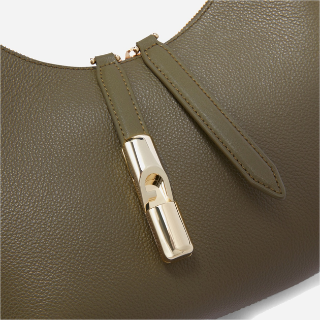Сумка багет жіноча з натуральної шкіри маленька Furla Goccia WB01500BX33532810S1007 Зелена (800070344979) - зображення 4