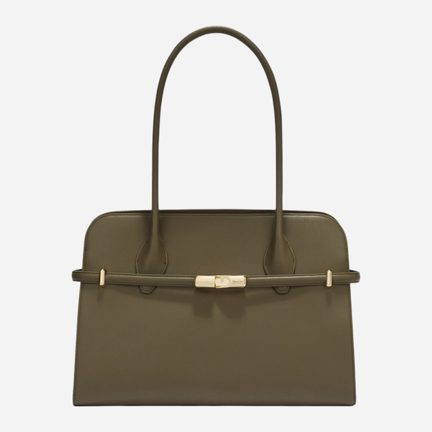 Сумка жіноча з натуральної шкіри велика Furla Goccia WB01504BX31042810S1007 Зелена (800070344982) - зображення 1