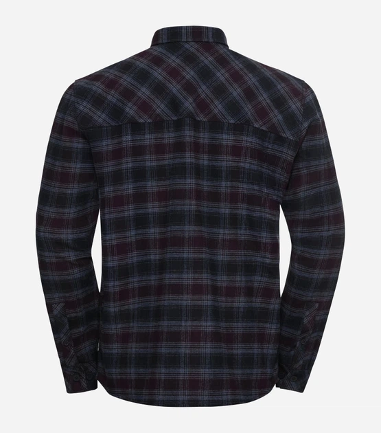 Рубашка хлопковая мужская Jack Wolfskin Baja Flannel Shirt M A65028-T0003 M Сливовая с синим (4064886563949) - изображение 6