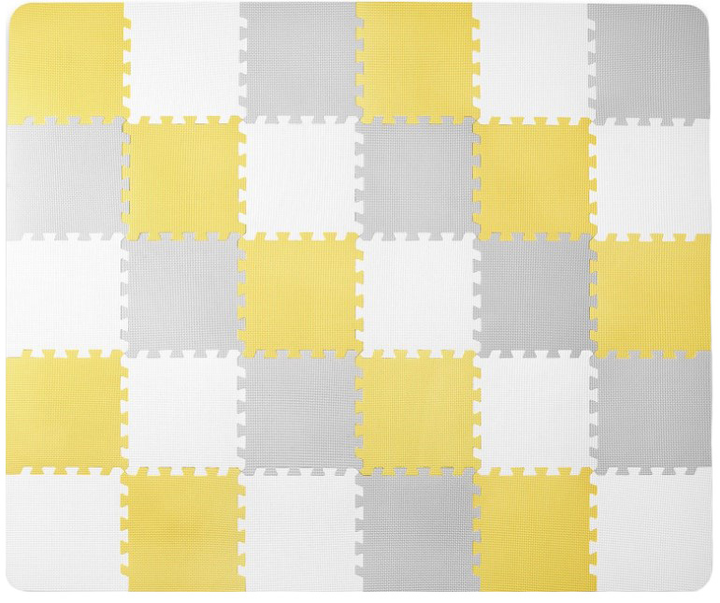Mata piankowa puzzle KinderKraft Luno 150 x 180 cm 30 elementów Żółto-szara (5902533913602) - obraz 1