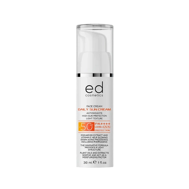 Дневной солнцезащитный крем с SPF 50 Daily Sun Cream SPF 50 ED Cosmetics 30 мл - Фото 1 Дневной солнцезащитный крем с SPF 50 Daily Sun Cream SPF 50 ED Cosmetics 30 мл - изображение 1