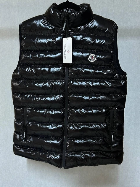 Жилетка Moncler блискуча з NFC чіпом 770169 M чорний – Брендовий