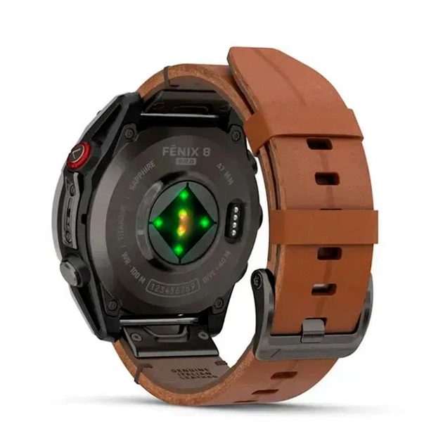 Смарт-годинник Garmin Смарт-часы Garmin Fenix 8 Pro (47 mm) AMOLED Sapphire, титан Carbon Gray DLC с каштановым кожаным ремешком - изображение 7