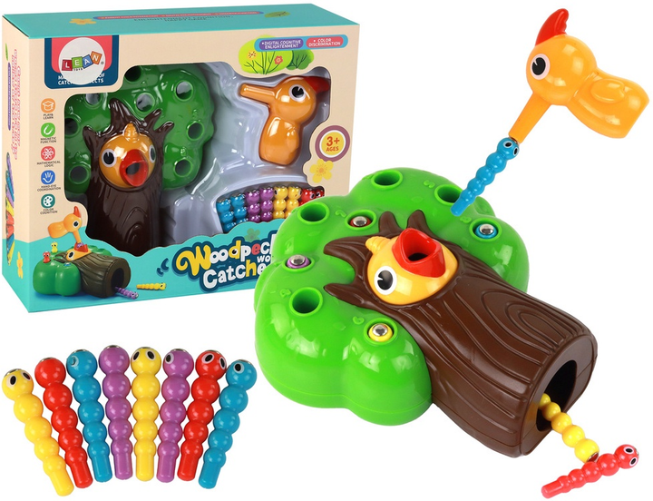 Аркадна гра LEAN Toys Магнітна лови черв'ячка і нагодуй пташку 17318 (5905991001843) - зображення 2