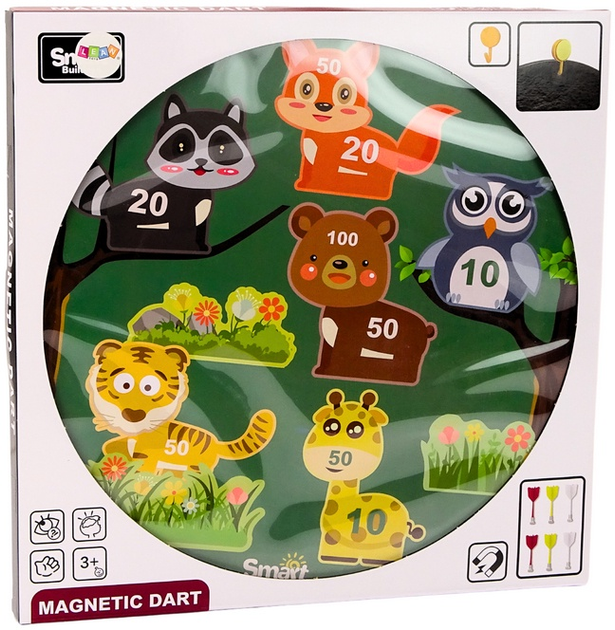 Gra zręcznościowa LEAN Toys Tarcza do darta magnetic animals 18436 (5905991015963) - obraz 1