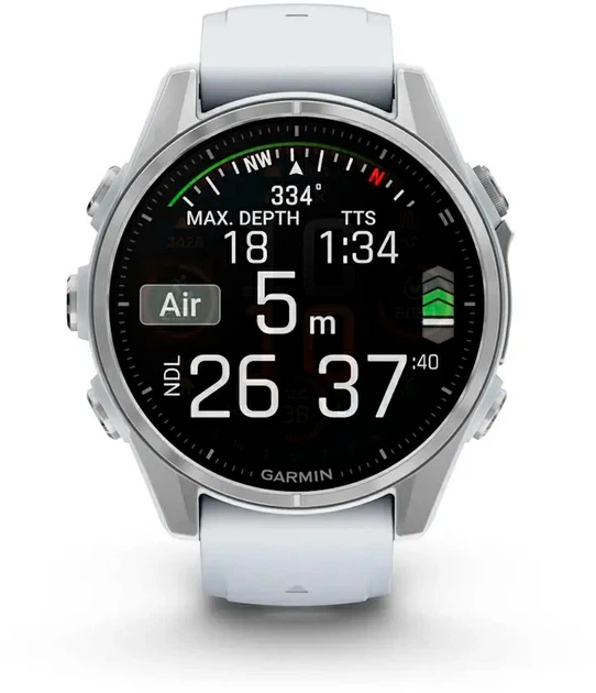 Смарт-часы Garmin Fenix 8 43mm AMOLED Silver with Whitestone Silicone Band (010-02903-00) - Фото 3 Смарт-часы Garmin Fenix 8 43mm AMOLED Silver with Whitestone Silicone Band (010-02903-00) - изображение 3