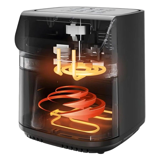 Аэрогриль мультипечь iHunt BRO Air Fryer II Ultra 9 л, двойной нагрев (верхний + нижний), 2200 Вт, 10 программ, сенсорное управление, антипригарное покрытие - изображение 6