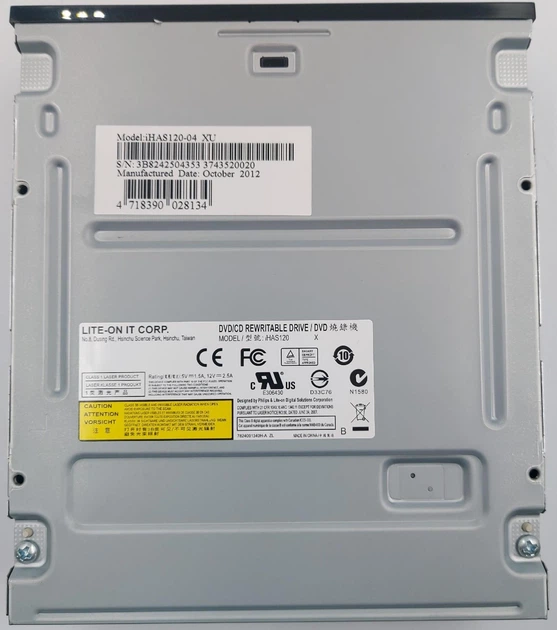 Оптичний привід LiteOn DVD±RW iHAS120-04 SATA Black (б/в) - Фото 2 Оптичний привід LiteOn DVD±RW iHAS120-04 SATA Black (б/в) - изображение 2