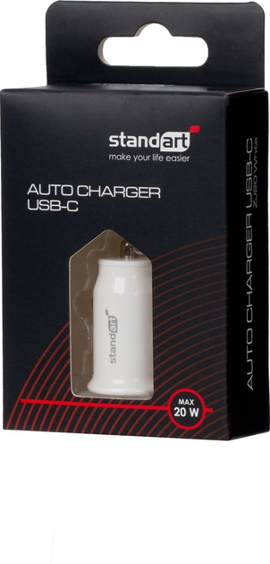 Автомобільний зарядний пристрій Standart USB-C 20 Вт White (GT-ZJ20 White) - зображення 4