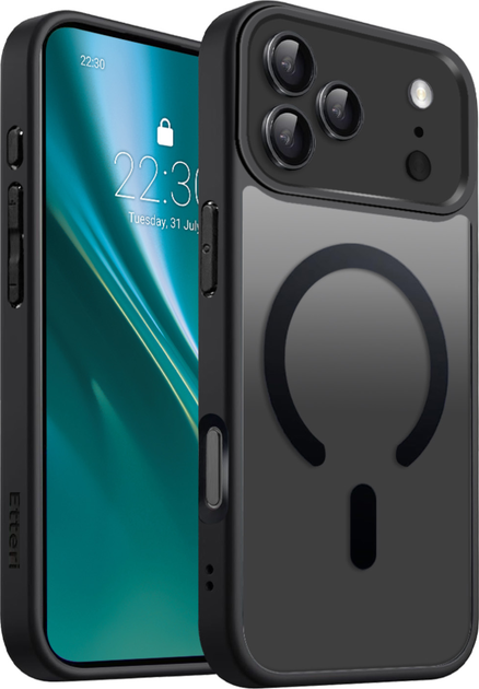 Панель Etteri Matt Mag для Apple iPhone 17 Pro Black/Transparent (5907504556765) - зображення 1