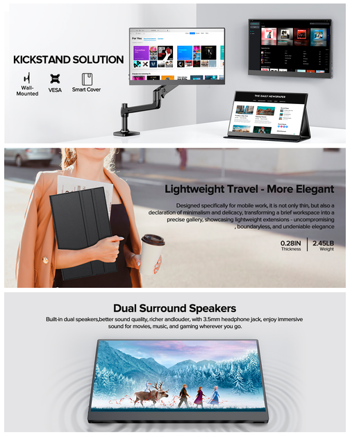 Портативный монитор UPERFECT UTouch E7 15.6" FHD Touchscreen IPS USB-C - изображение 11