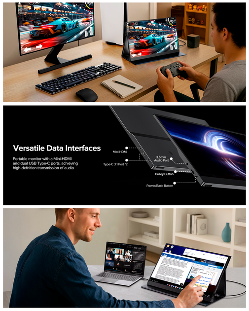 Портативный монитор UPERFECT UTouch E7 15.6" FHD Touchscreen IPS USB-C - изображение 12
