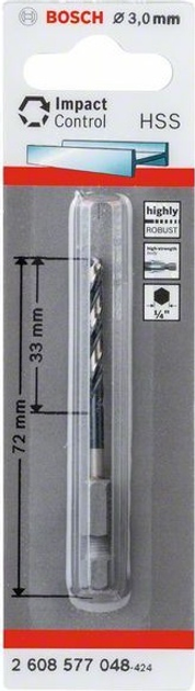 Свердло Bosch Impact Control HSS 3 мм (2608577048) - зображення 1