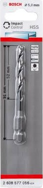 Свердло Bosch Impact Control HSS 5 мм 2608577056 (3165140858847) - зображення 1