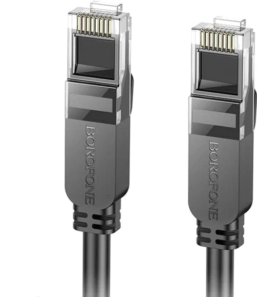 Сетевой кабель Borofone BUS01 6 Gigabit network cable 10 м Black (6941991103971) - Фото 2 Сетевой кабель Borofone BUS01 6 Gigabit network cable 10 м Black (6941991103971) - изображение 2