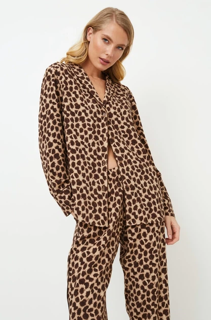 Піжама для дому в леопардовому принті Aruelle Susan pajama long S - Фото 4 Піжама для дому в леопардовому принті Aruelle Susan pajama long S - зображення 4
