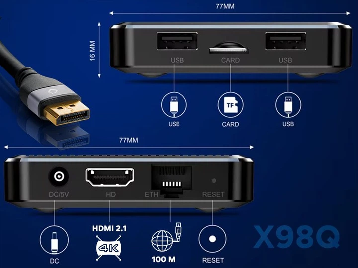 Медіаплеєр X98Q 1/8Gb з WI-FI на Android 11 - зображення 8