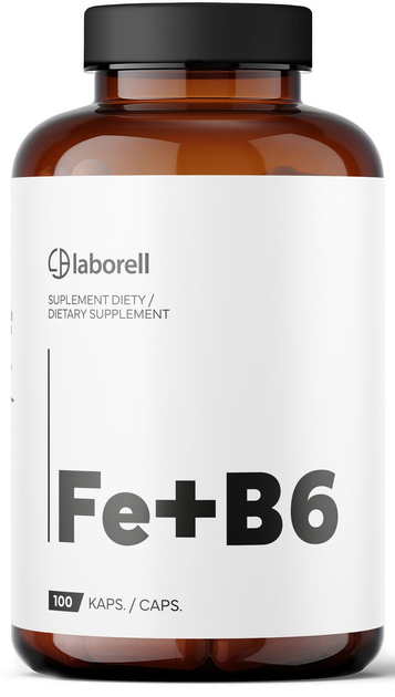 Вітамін Laborell Fe+B6 Залізо 100 капсул (5902488011095) - зображення 1