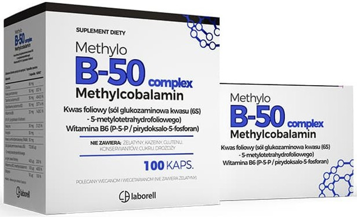 Вітаміни Laborell Methylo B50 Complex 100 капсул (5906660163374) - зображення 4