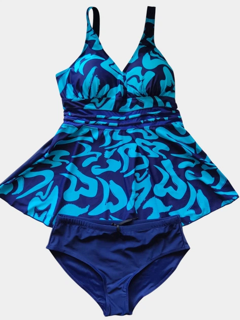 Купальник-платье с плавками 25200140 голубой 56(4XL) ;полнота груди 3C–4D–5E объем бедер 121-125 см - Фото 4 Купальник-платье с плавками 25200140 голубой 56(4XL) ;полнота груди 3C–4D–5E объем бедер 121-125 см - изображение 4