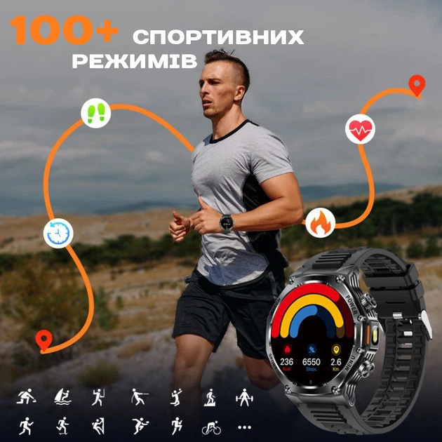 Смарт годинник, розумний годинник Smart Surf X Pro Black Rubber, ,2 ремінці ( 11806 ) - Фото 7 Смарт годинник, розумний годинник Smart Surf X Pro Black Rubber, ,2 ремінці ( 11806 ) - изображение 7