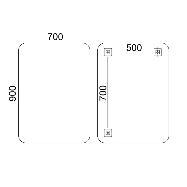 Дзеркало для ванної кімнати Zerix Prime 900x700 прямокутне (ZX5638) - зображення 5