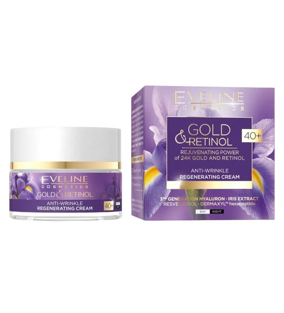 Крем регенеруючий живильний проти зморшок 40+ GOLD & RETINOL Евелін 50 мл. 7867 - Фото 1 Крем регенеруючий живильний проти зморшок 40+ GOLD & RETINOL Евелін 50 мл. 7867 - изображение 1