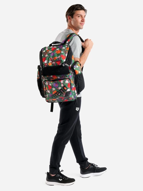 Рюкзак спортивний тканинний 45 л вміщує формат А4 Arena One Go Backpack Ao 45L 010232-911 Зелений/Червоний/Оранжевий (3468337652984) - зображення 3