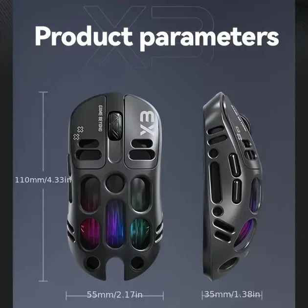 Беспроводная геймерская мышка T-WOLF Wolf X3 RGB 3-в-1, серебряная - изображение 5