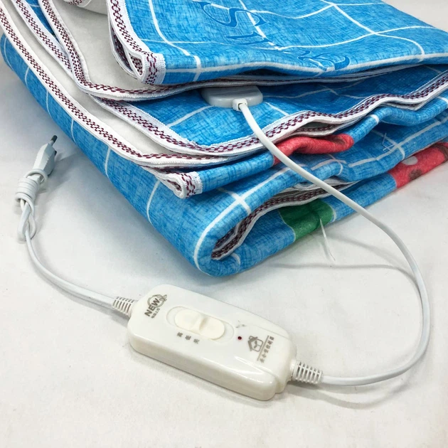 Электропростынь электрическая простынь с подогревом Electric Blanket 170х150см голубая клетка - Фото 6 Электропростынь электрическая простынь с подогревом Electric Blanket 170х150см голубая клетка - изображение 6
