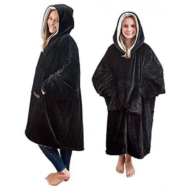 Плед толстовка Huggle Hoodie с капюшоном, черный - Фото 5 Плед толстовка Huggle Hoodie с капюшоном, черный - изображение 5