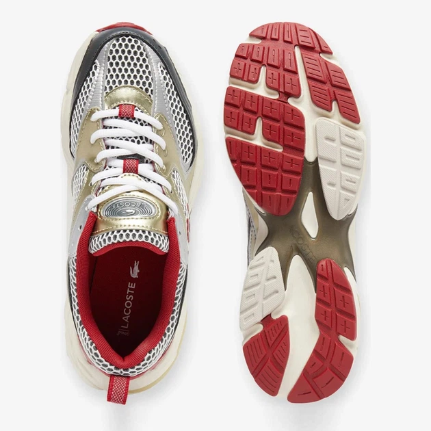 Женские кроссовки Lacoste 749SFA0025-262 40.5 (T7) 25.8 см Серые с золотистым и красным (5059862476763) - изображение 6