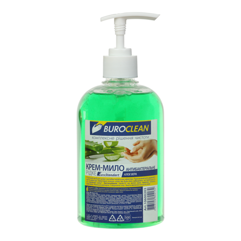 Мило рідке BuroClean 500мл антибактеріальне Алое Вера 10600203 Eurostandart (1/12) - Фото 1 Мило рідке BuroClean 500мл антибактеріальне Алое Вера 10600203 Eurostandart (1/12) - изображение 1