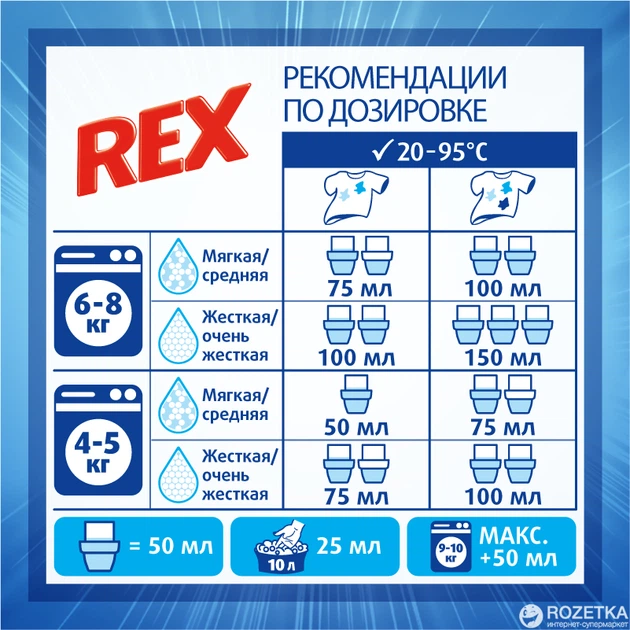 Гель для стирки Rex Колор 1 л (9000101316919) - Фото 4 Гель для стирки Rex Колор 1 л (9000101316919) - изображение 4