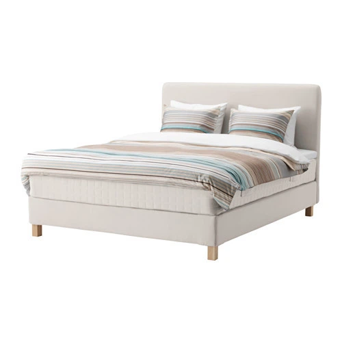 Двоспальне ліжко IKEA LAUVIK 140x200 см Hafslo середньої твердості бежевий Burfjord 991.304.89 - Фото 1 Двоспальне ліжко IKEA LAUVIK 140x200 см Hafslo середньої твердості бежевий Burfjord 991.304.89 - зображення 1