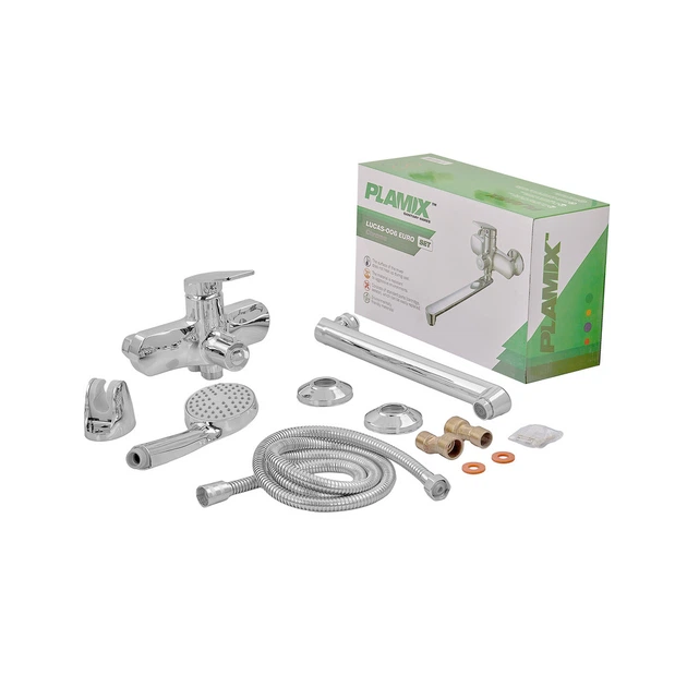 Смеситель для ванны Plamix Lucas-006 EURO SET Chrome (с шлангом, лейкой и кронштейном) (PM0710) - изображение 3