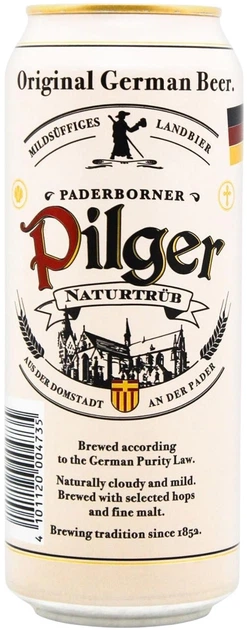 Упаковка пива Paderborner Pilger світле нефільтроване 5% 0.5 л х 24 шт. (4101120004735_4101120404733) - Фото 2 Упаковка пива Paderborner Pilger світле нефільтроване 5% 0.5 л х 24 шт. (4101120004735_4101120404733) - зображення 2