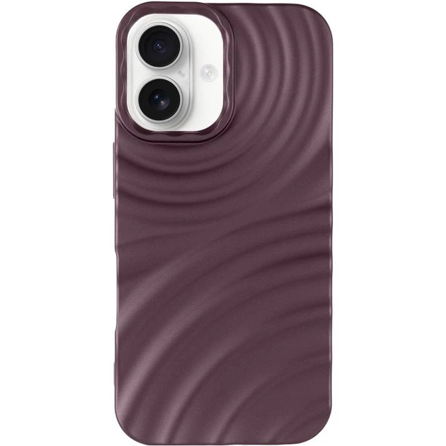 Чохол TPU MonoWave хвиляста текстура для Apple iPhone 16 матовий фініш Brown - Фото 1 Чохол TPU MonoWave хвиляста текстура для Apple iPhone 16 матовий фініш Brown - зображення 1