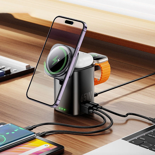 Беспроводная зарядная станция Hoco CQ20A Clever 6 в 1 PD65W - изображение 9