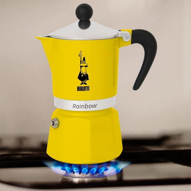Гейзерна кавоварка Bialetti Rainbow Yellow 250 мл (502020171) (955555911062592) - Уцінка - зображення 2