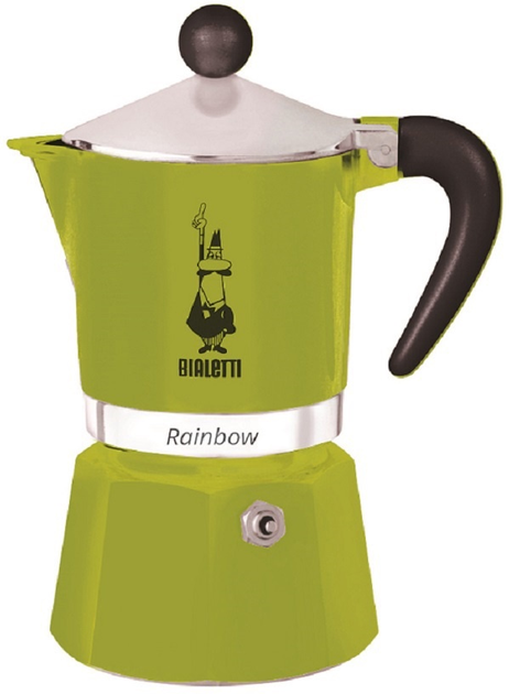 Гейзерна кавоварка Bialetti Rainbow 3tz Зелена 130 мл (8006363018500) (955555912225685) - Уцінка - зображення 1
