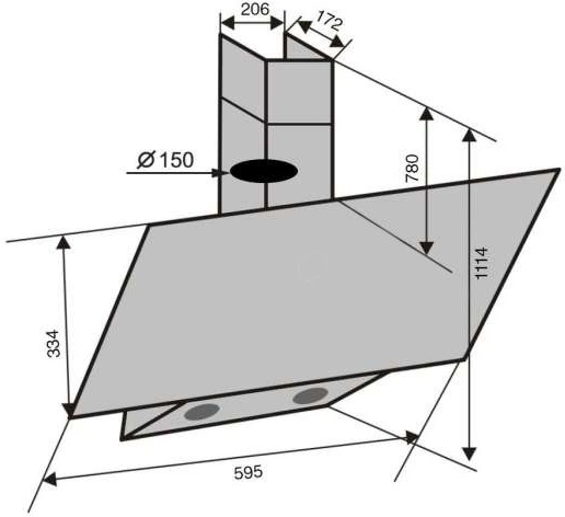 Вытяжка Ventolux MIRROR 60 MBG (1000) TC MS - изображение 8