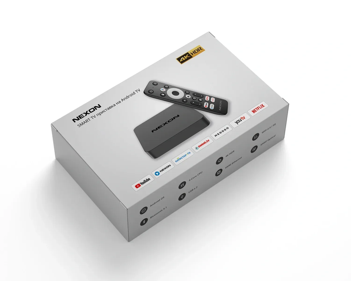 Смарт ТВ приставка NEXON X2 TV, 2/16 ГБ, Android TV 10, 4 ядра, Wi